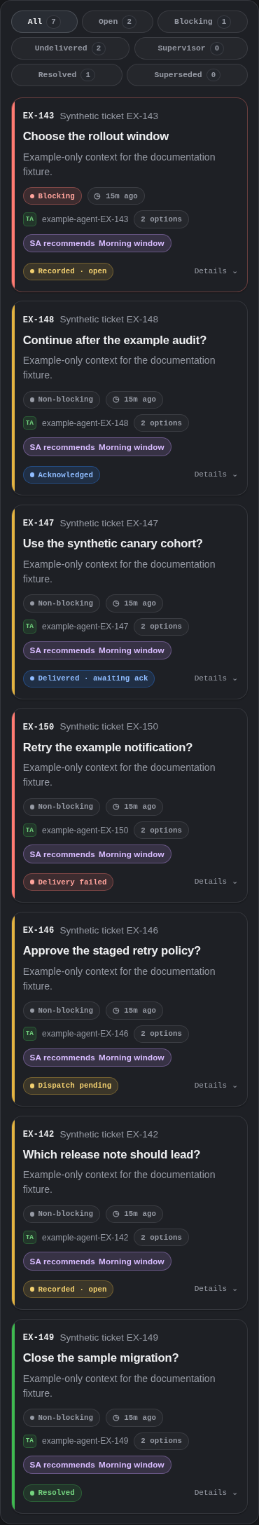 Decision inbox at a mobile viewport